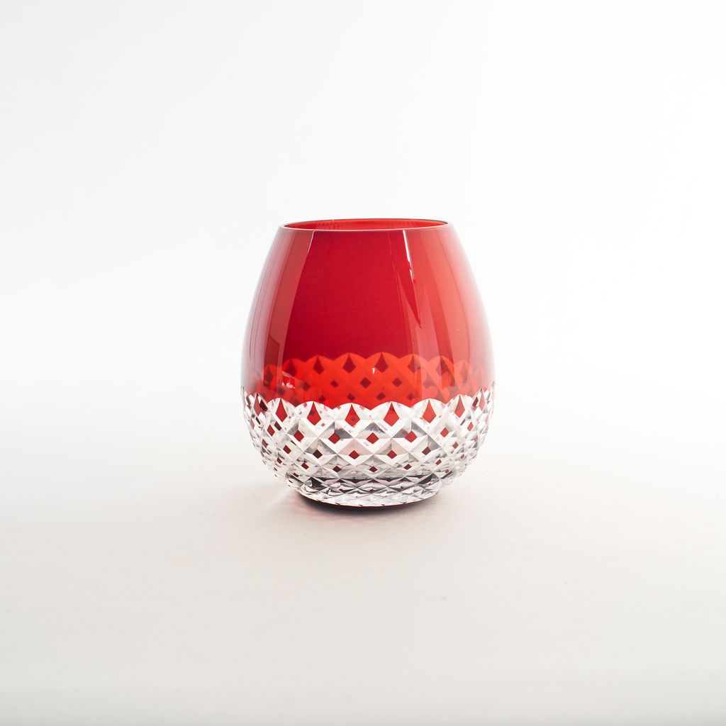 Edo Kiriko Tumbler “Karai” Arare Red