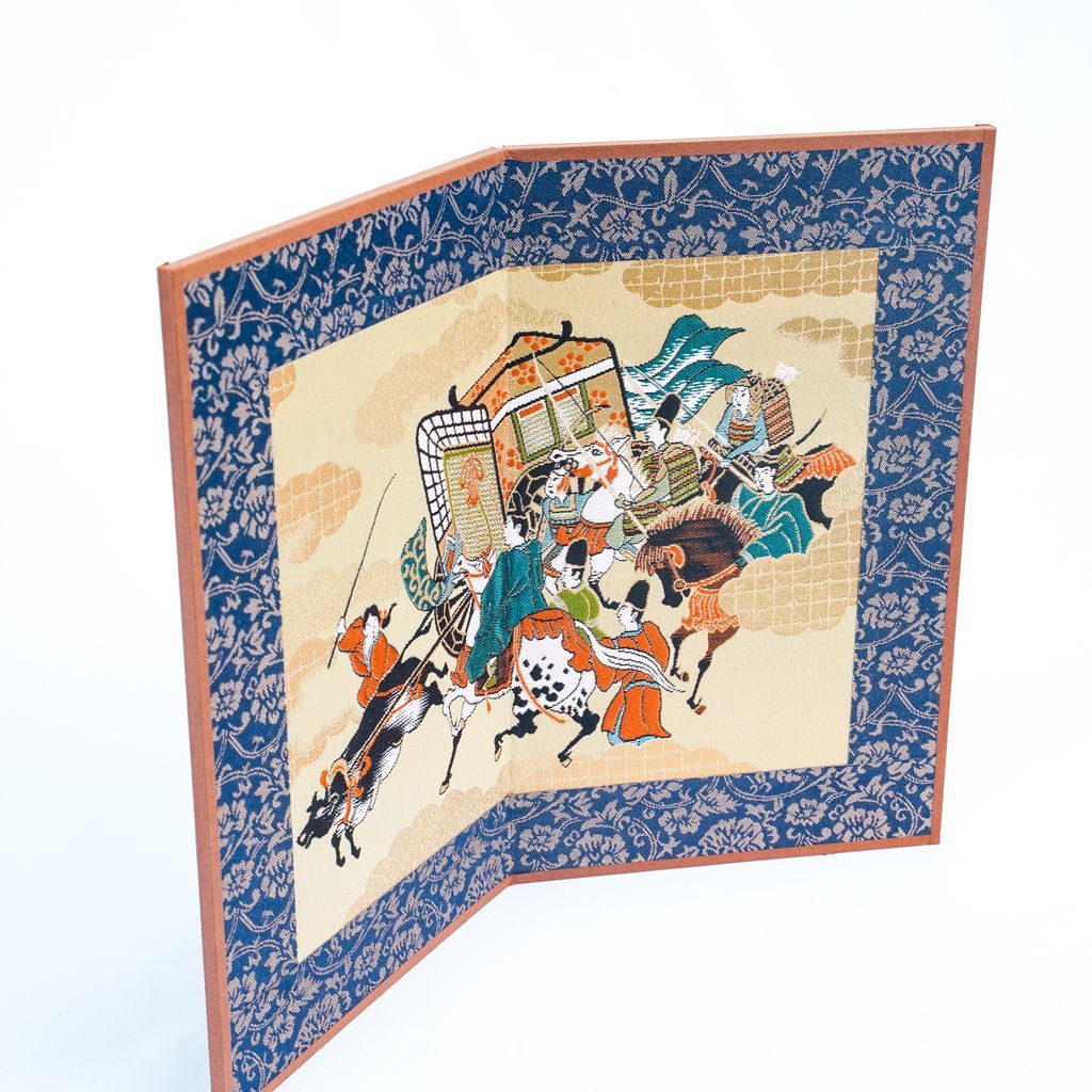 Nishijin Brocade Medium-sized Folding Screen (M) Gissha