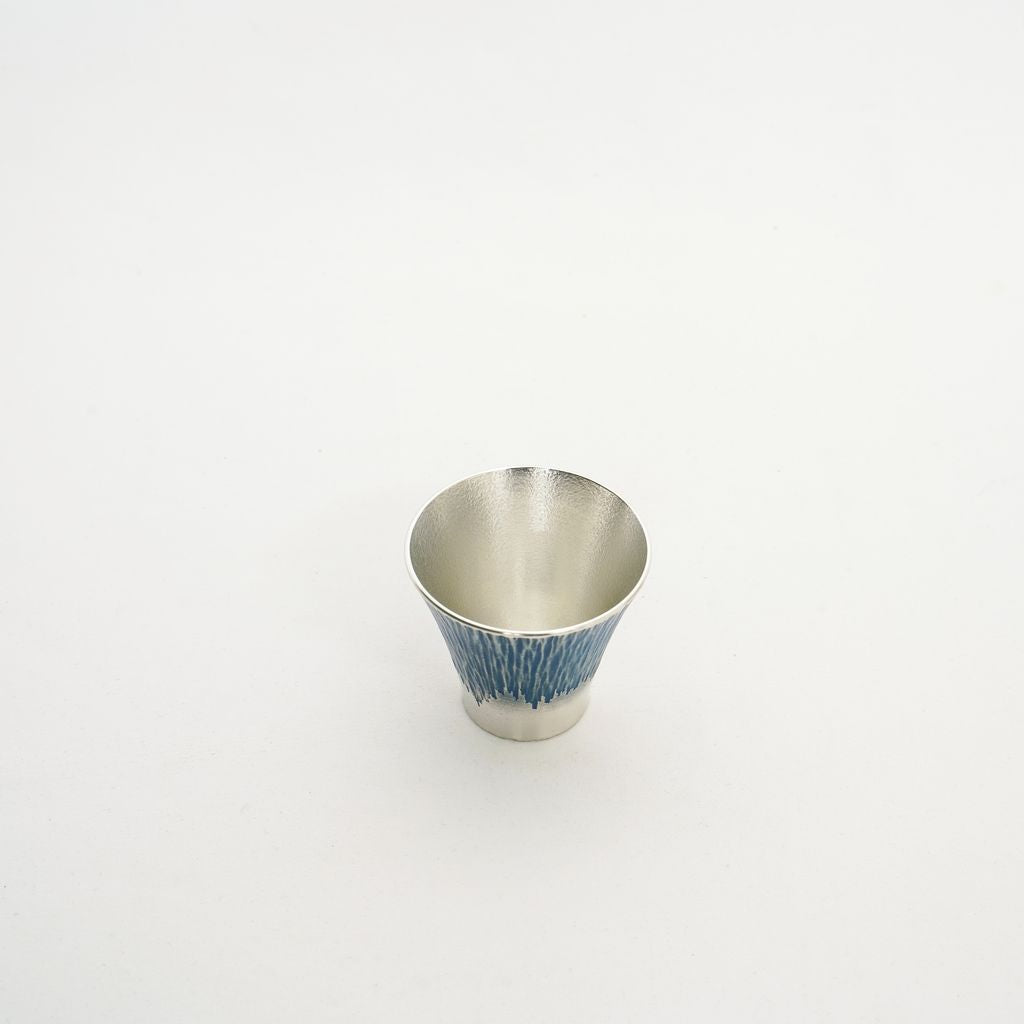 Tinware Sake Cup Mt.Fuji Blue