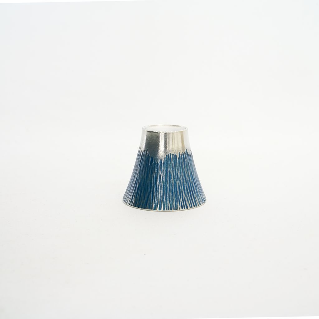Tinware Sake Cup Mt.Fuji Blue