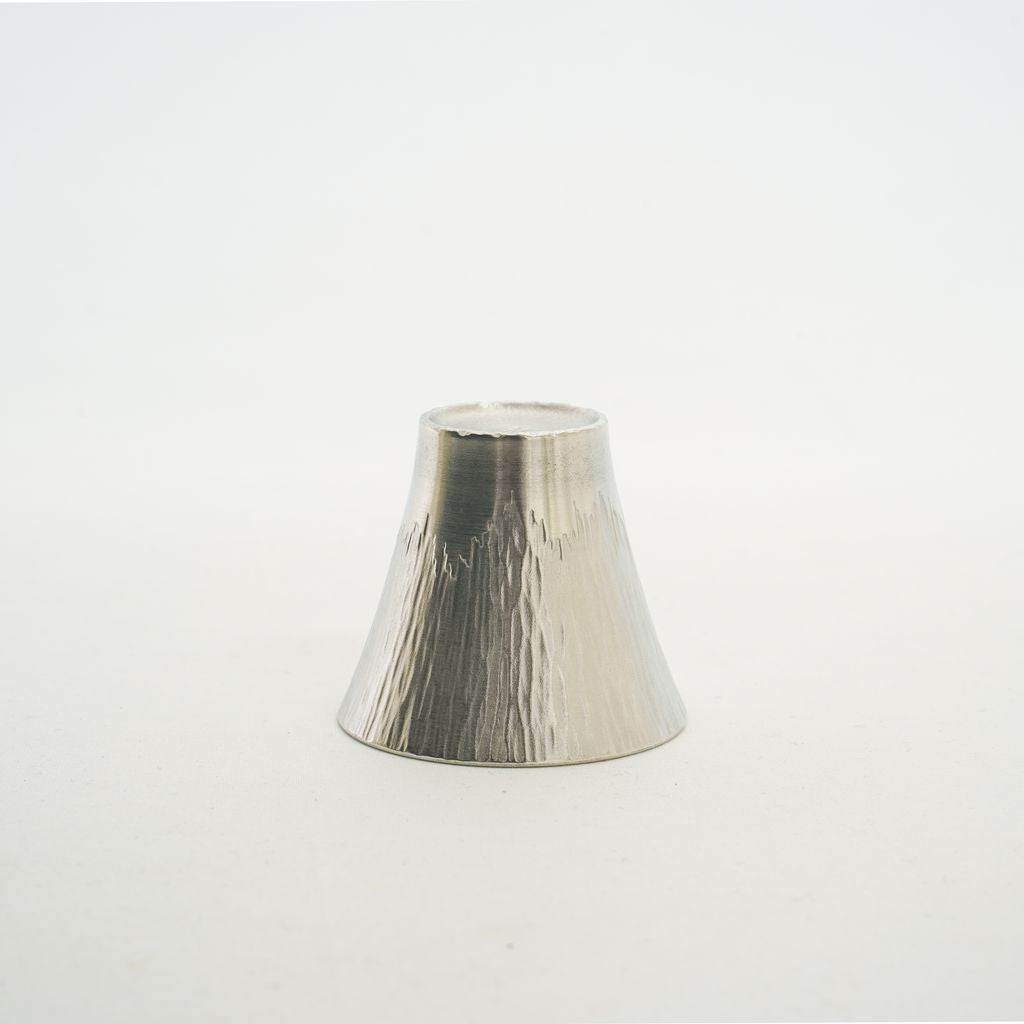 Tinware Sake Cup Mt.Fuji Silver
