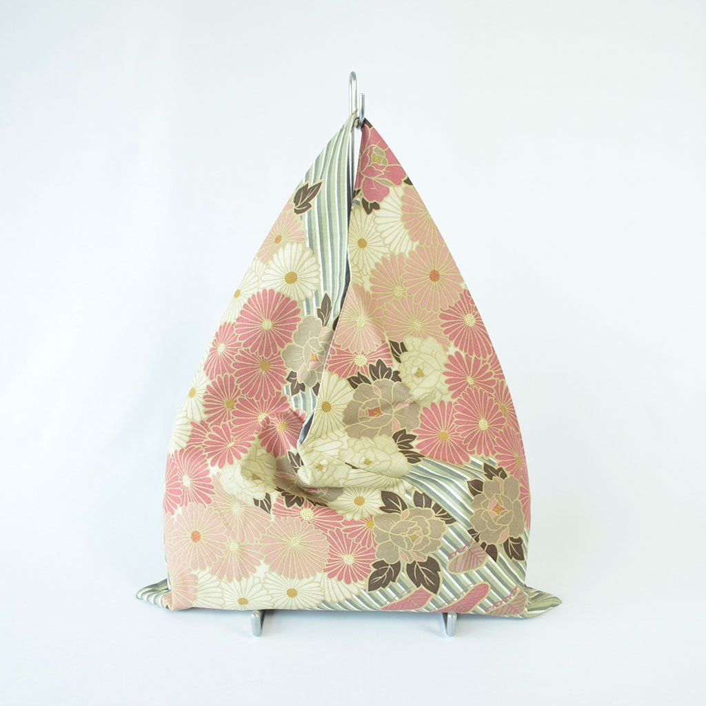 Eco Bag "Retro Flower" Pink and Beige
