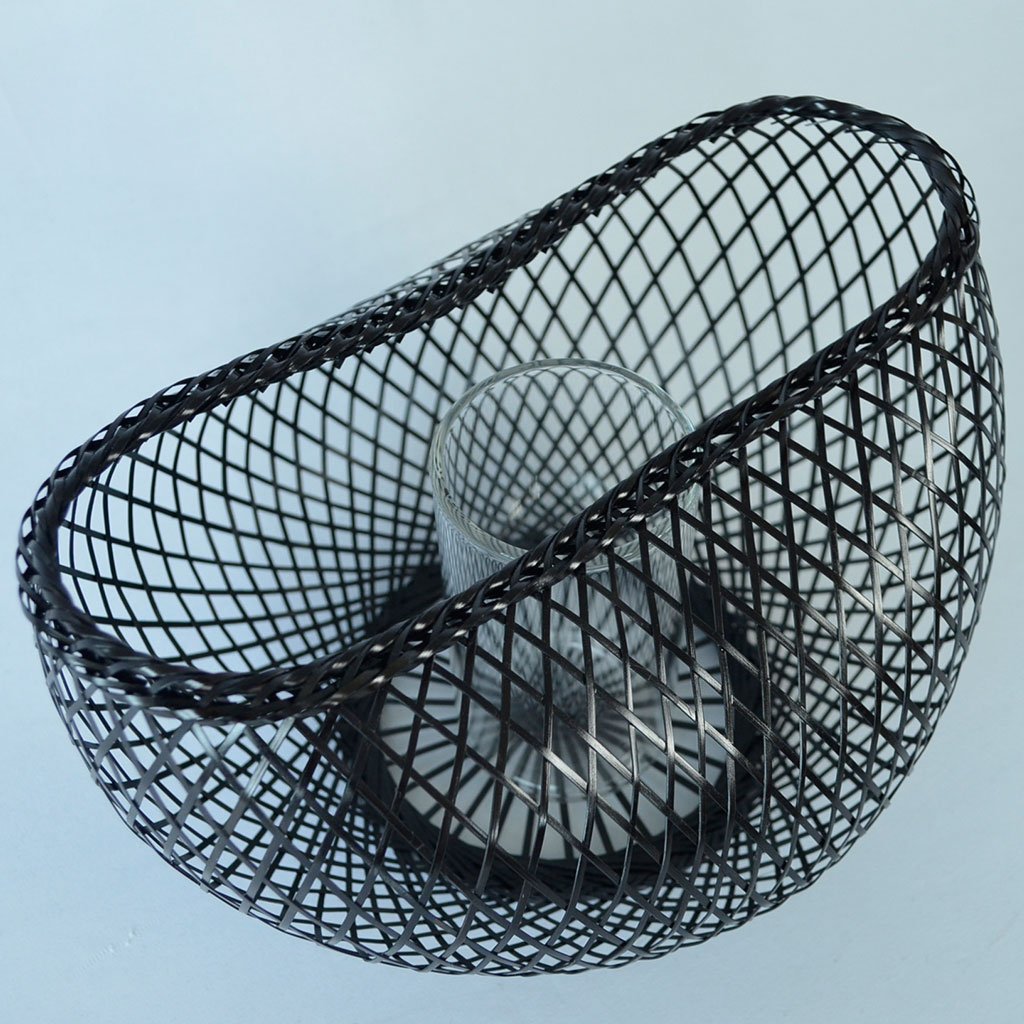 Bamboo Flower Basket “Mayu” Black