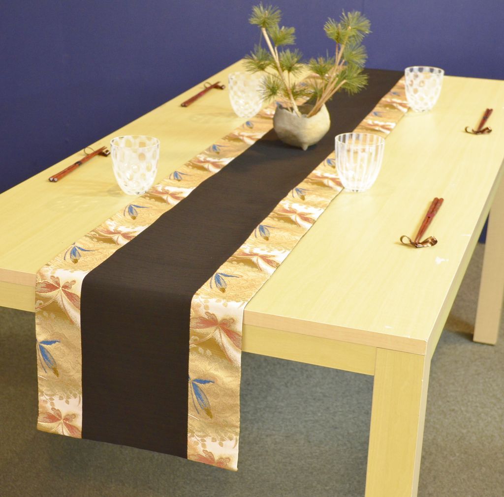 Gold brocade Table runner “Butterfly” (Width 30cm / Length 200, 150, 75 cm)