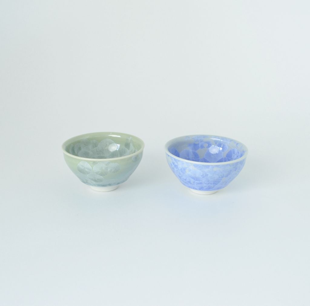 Sake Cup Pair set "Flower Crystal" Mix color