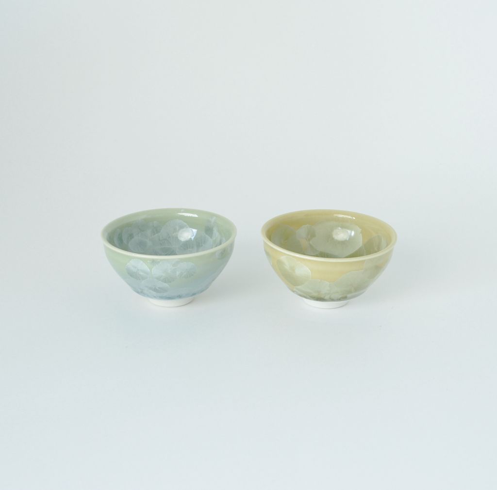Sake Cup Pair set "Flower Crystal" Mix color