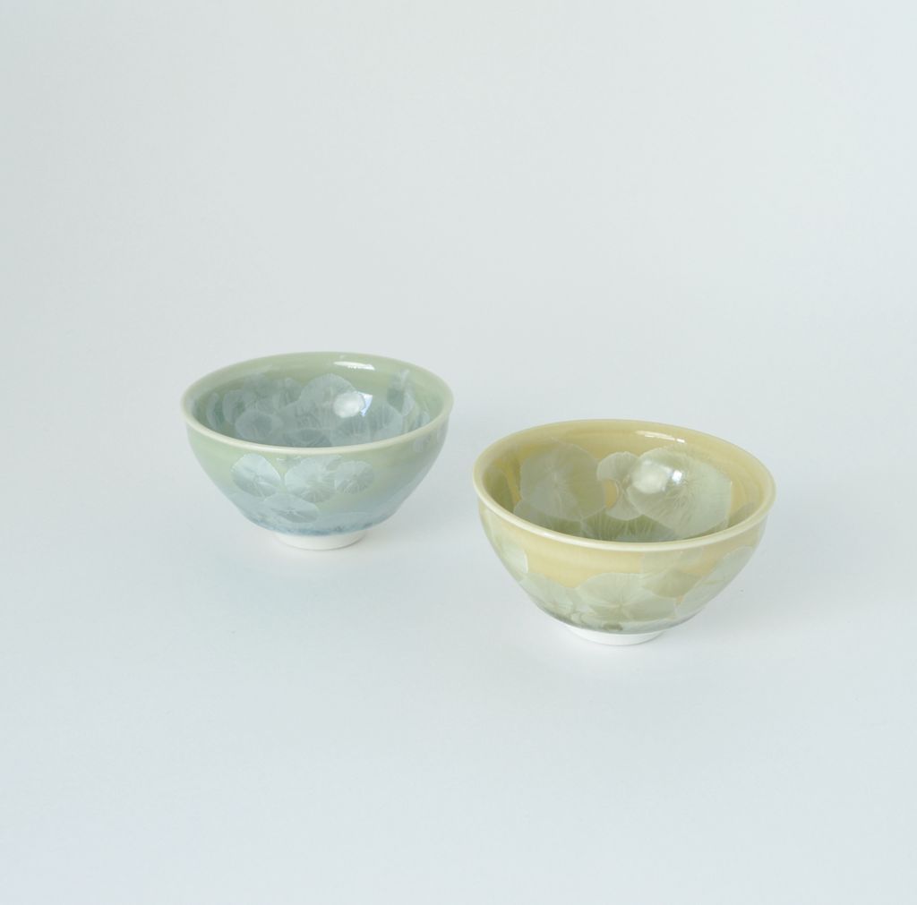 Sake Cup Pair set "Flower Crystal" Mix color