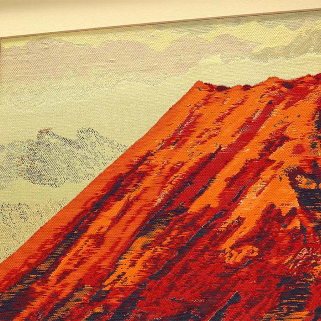 Framed Fabric Art "Aka-Fuji"