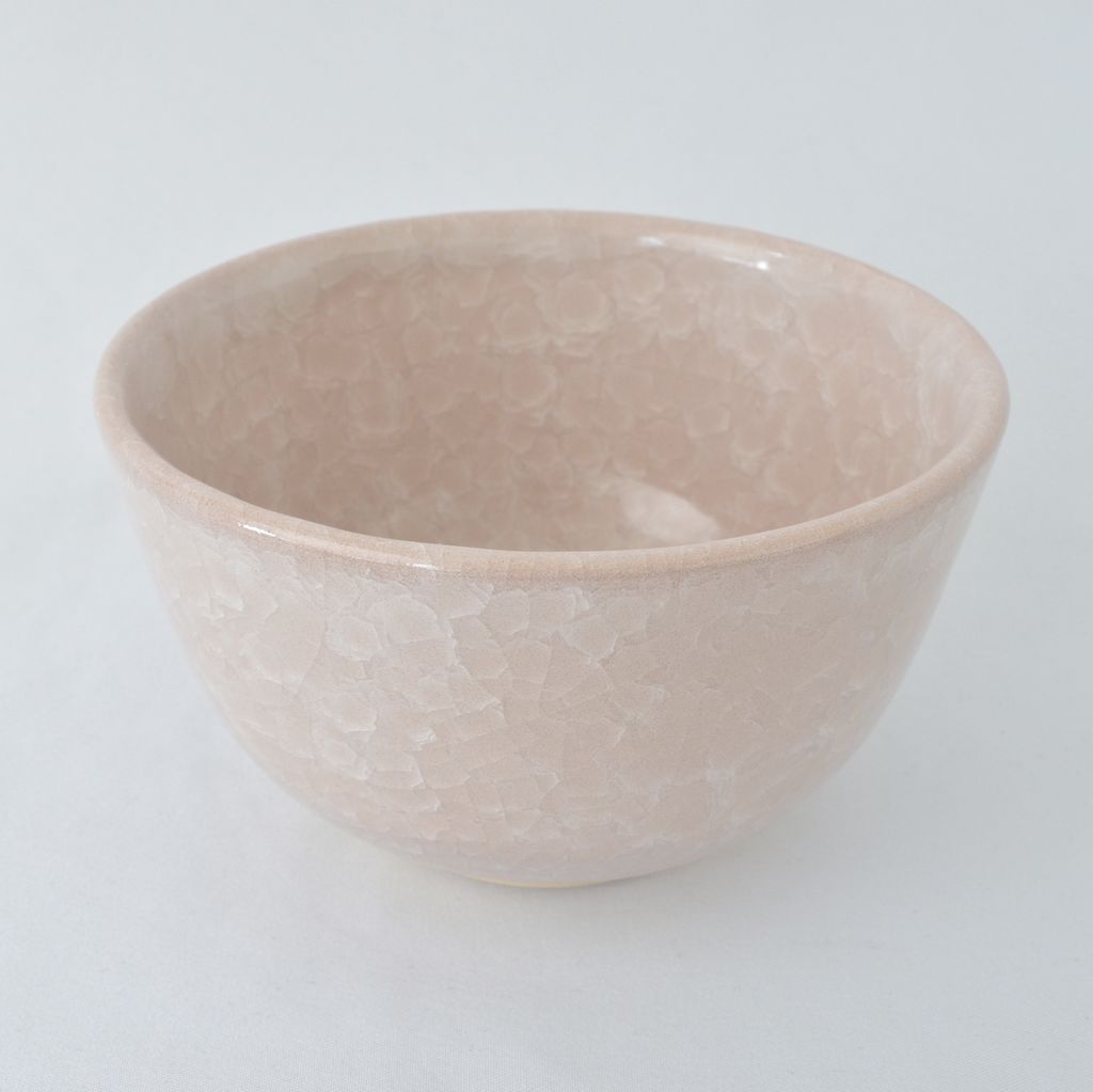 Kiyomizu Tea Bowl "Kikko" Pink and White