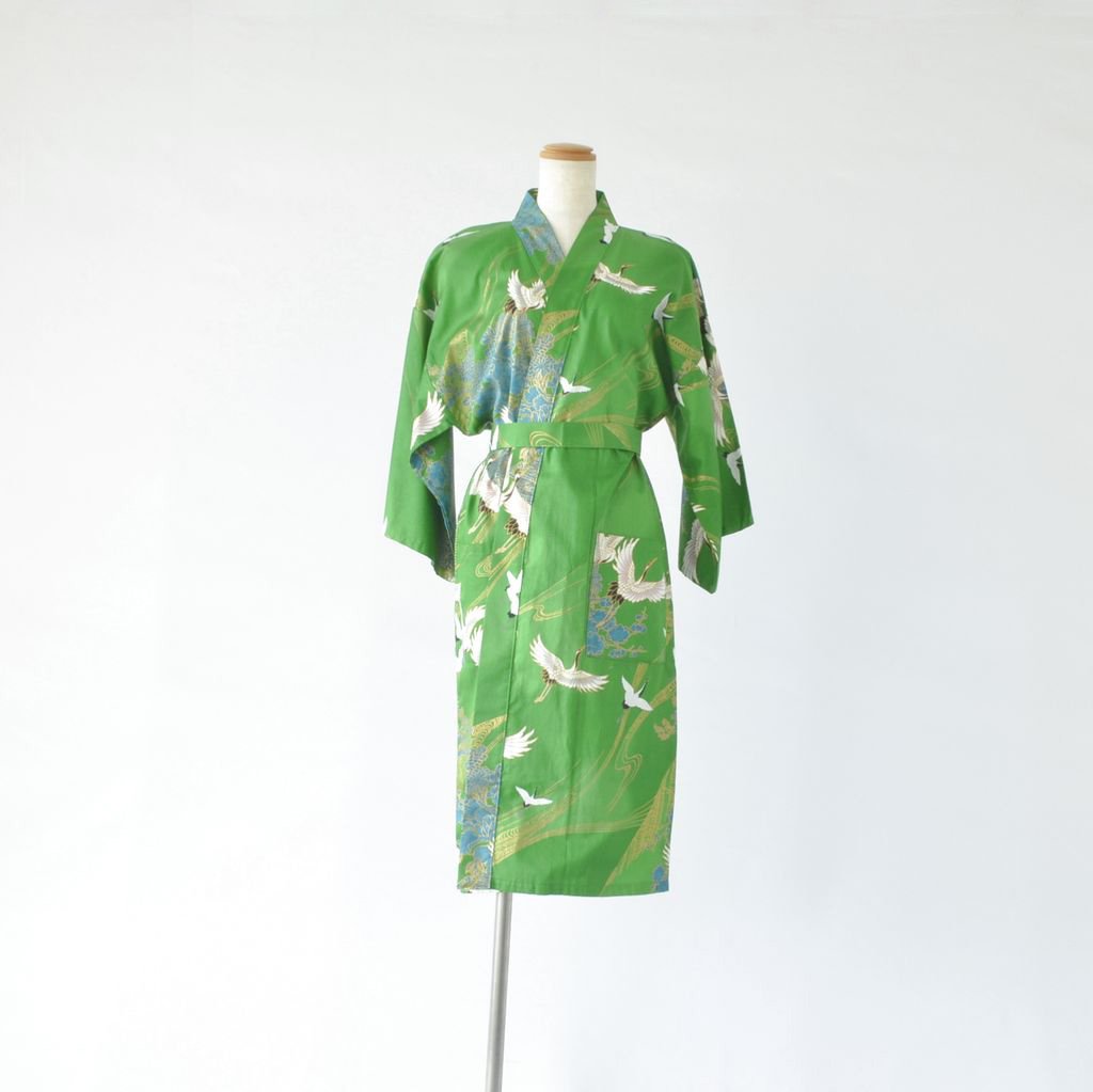 Japanese Kimono Women's Cotton Knee-length "Crane"