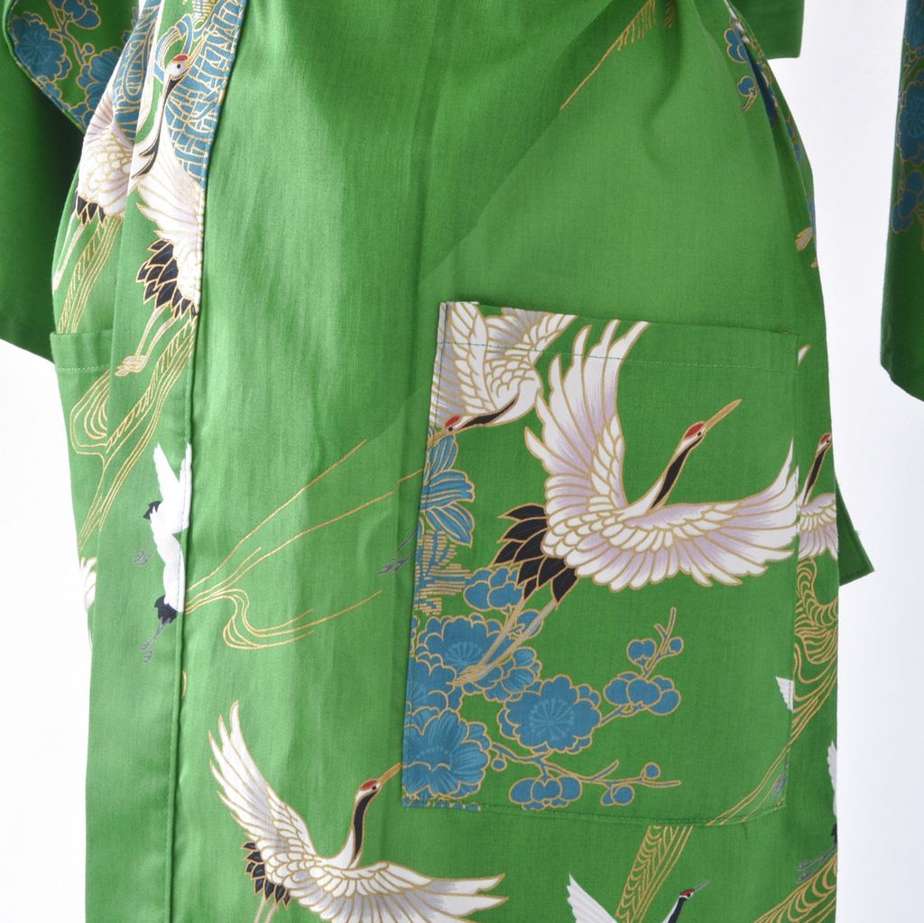 Japanese Kimono Women's Cotton Knee-length "Crane"