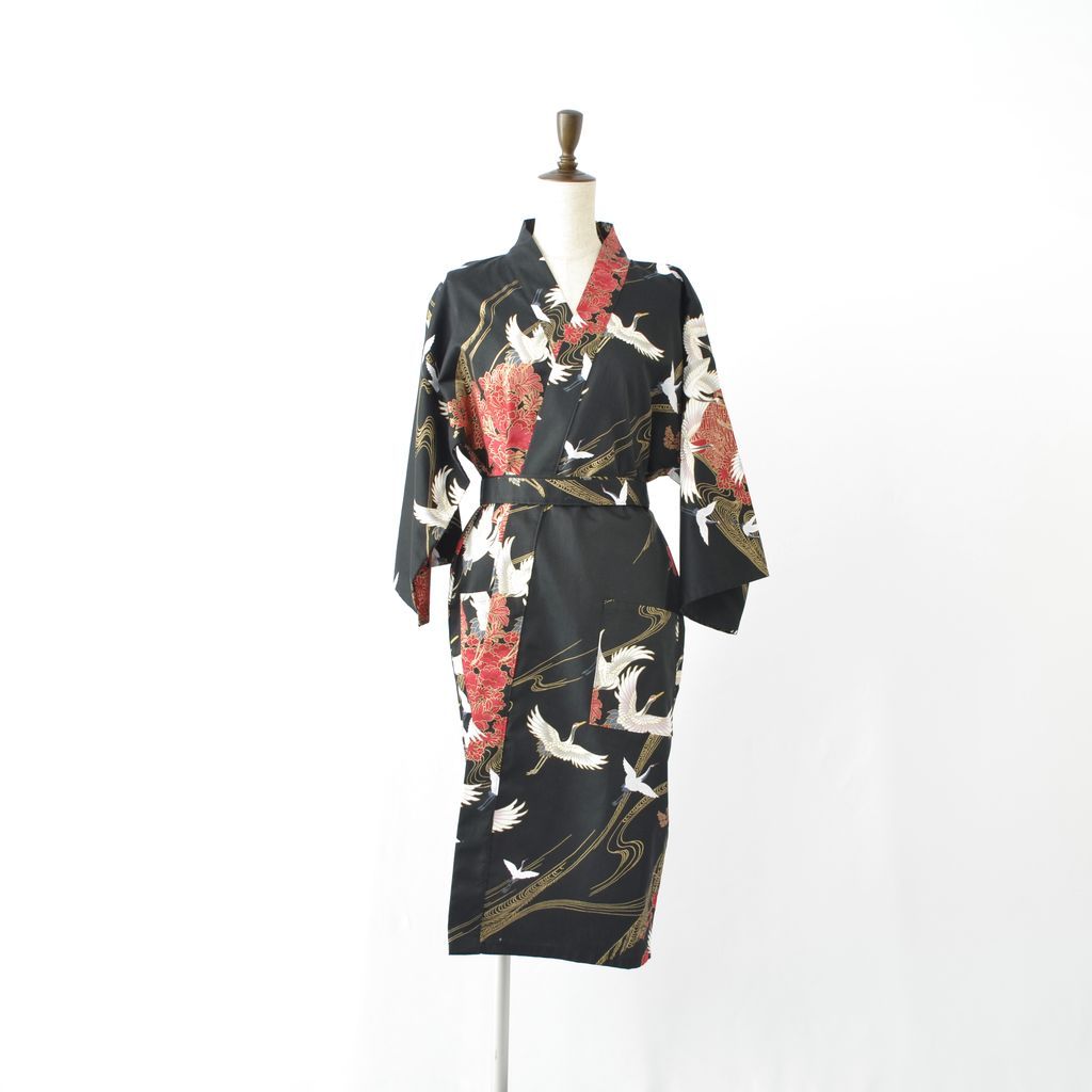 Japanese Kimono Women's Cotton Knee-length "Crane"