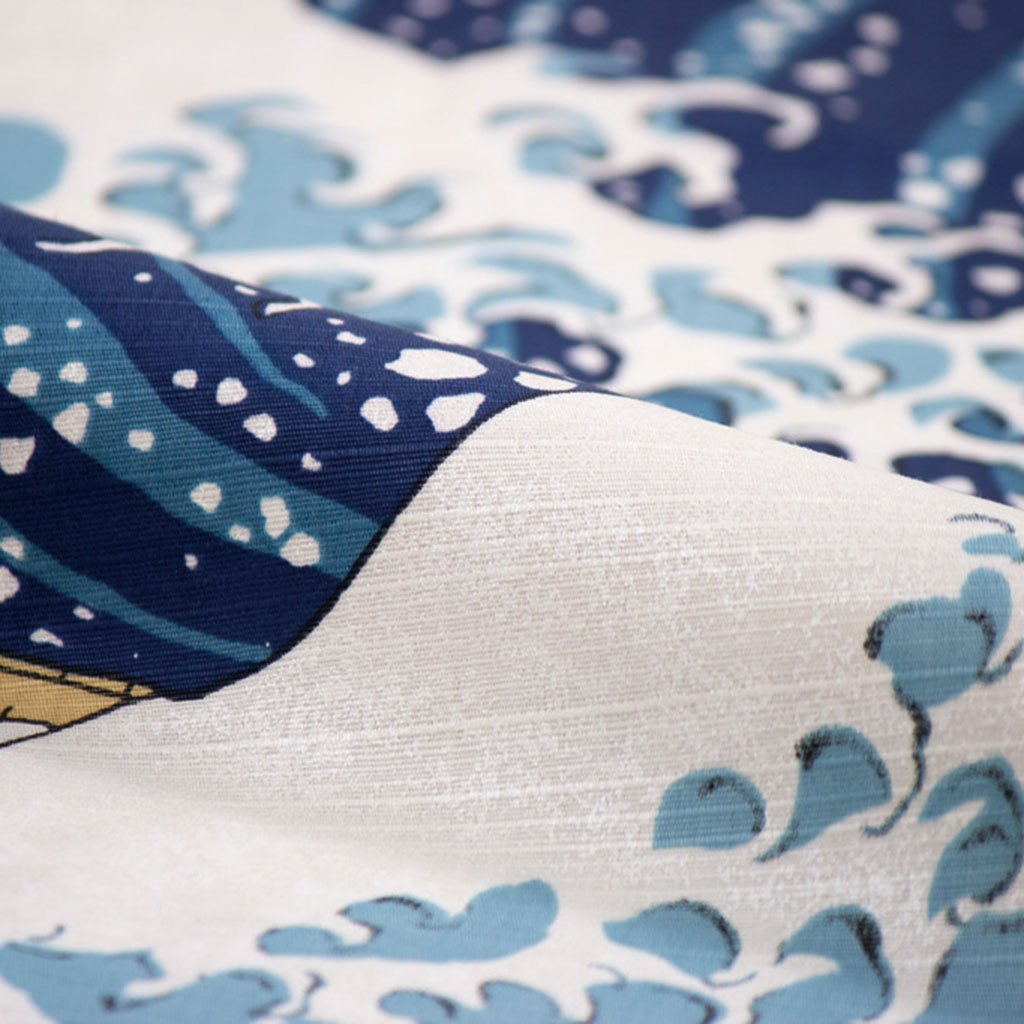 Furoshiki & Handle Set "Hokusai" Wood handle
