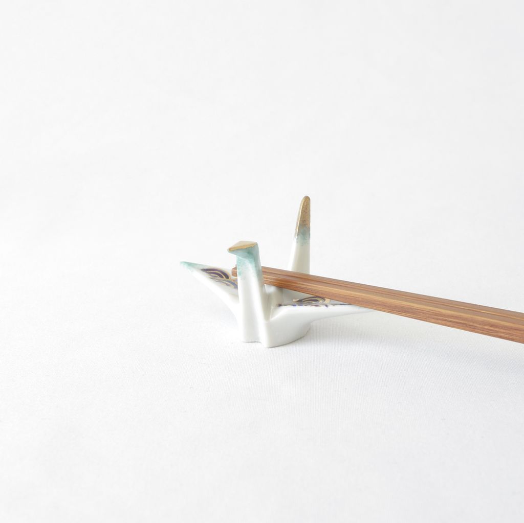 Kiyomizu ware Chopstick rest 5pcs set "Origami crane"