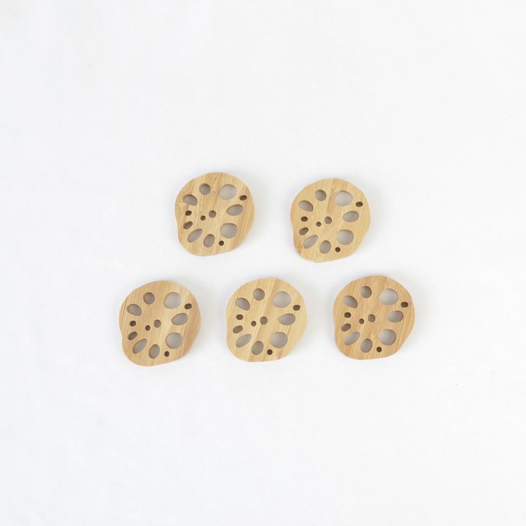 Bamboo Chopstick rest 5pcs set "Lotus root"