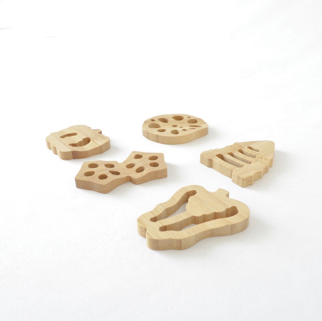 Bamboo Chopstick rest 5pcs set "Vegetables"