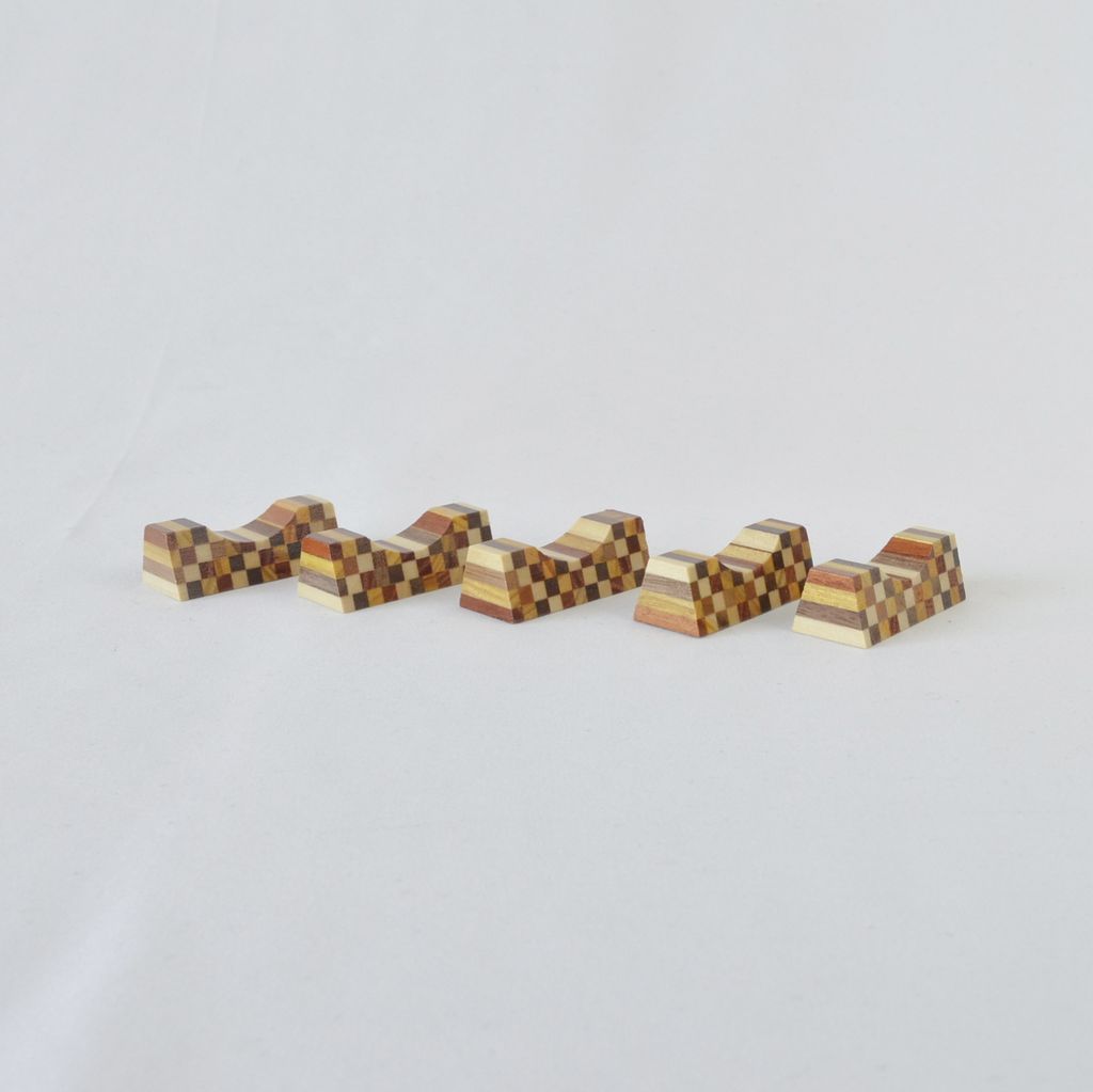 Hakone Yosegi Chopstick rest 5pcs set "Stripe"