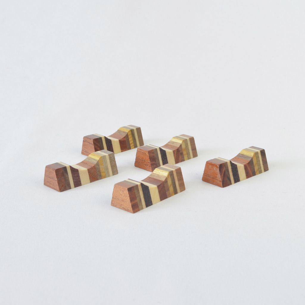 Hakone Yosegi Chopstick rest 5pcs set "Stripe"