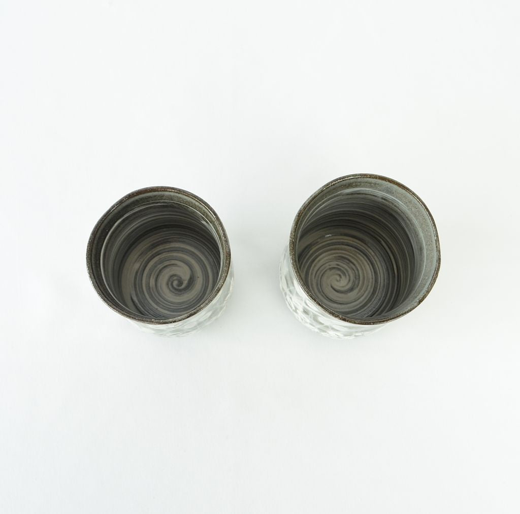 Kiyomizu ware Tea pot & Cup set "Hagi gasane"