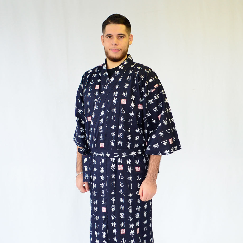 Japanese Yukata Men’s Cotton "Characters"