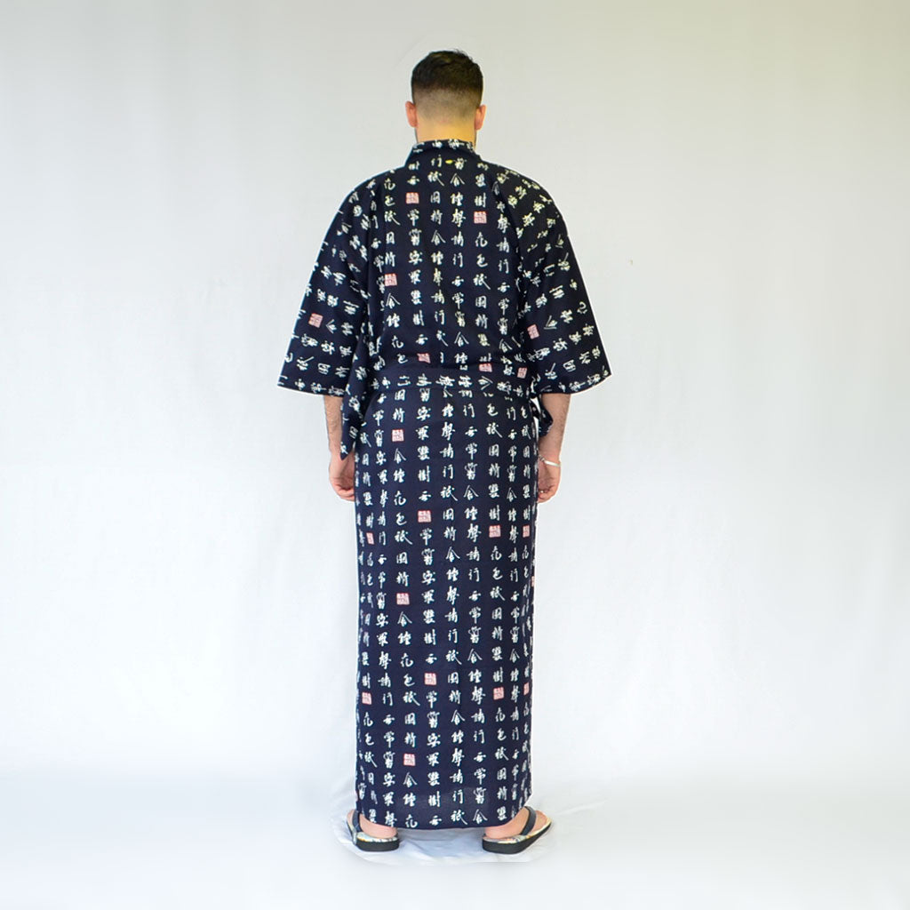 Japanese Yukata Men’s Cotton "Characters"