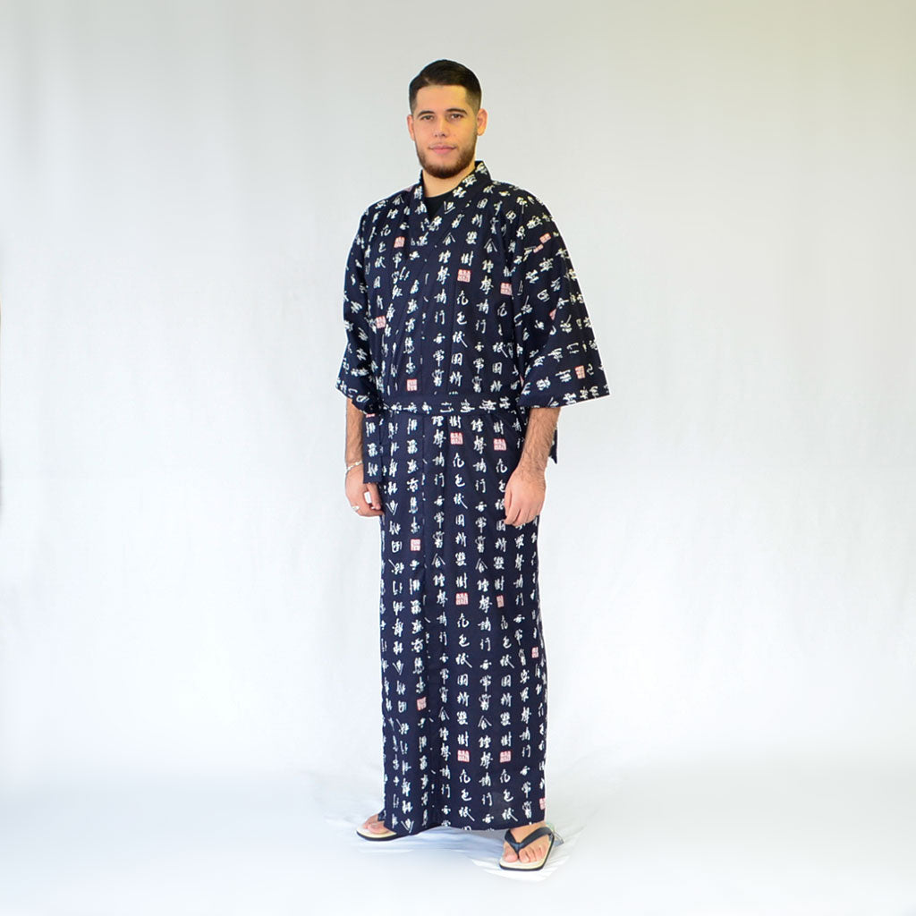 Japanese Yukata Men’s Cotton "Characters"