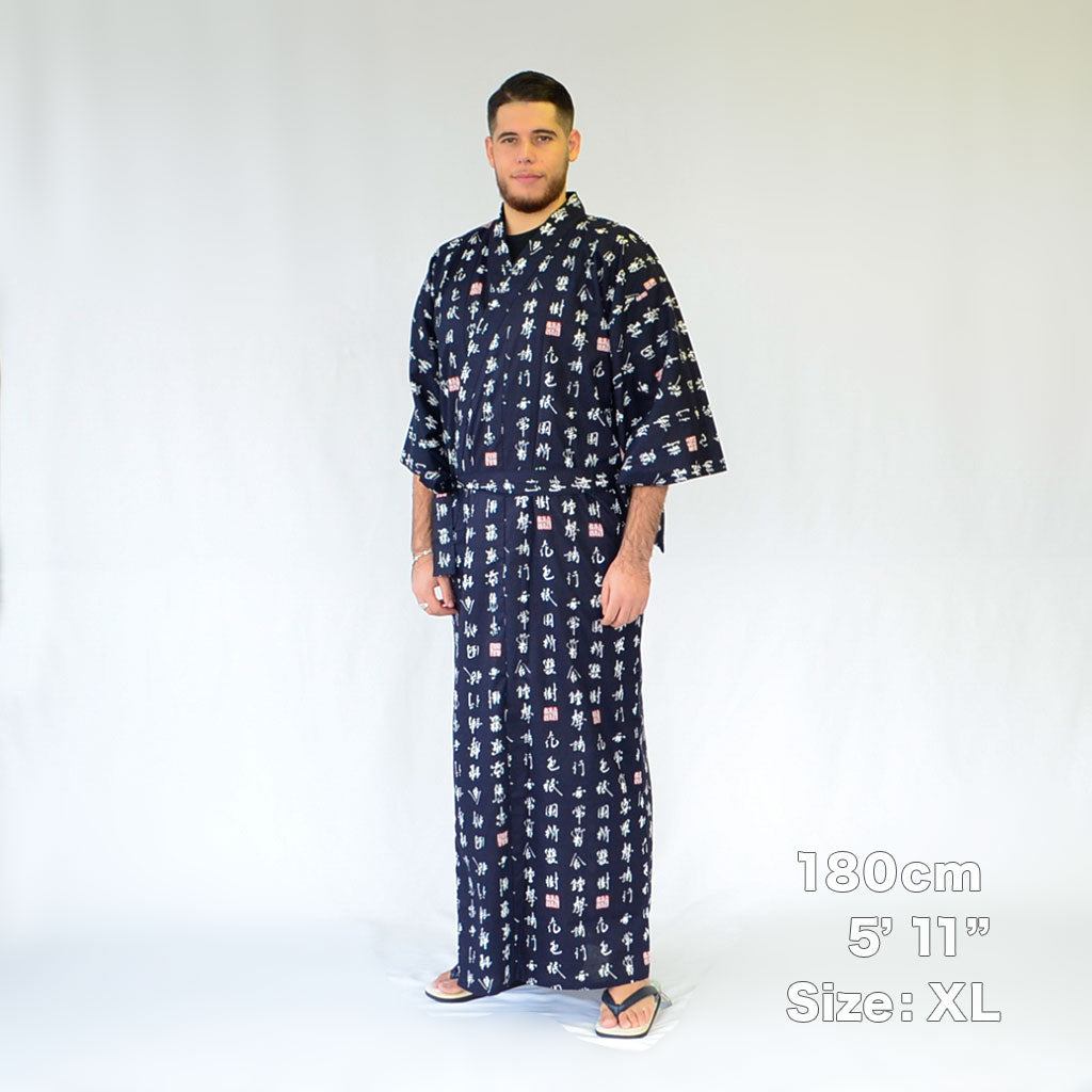 Japanese Yukata Men’s Cotton "Characters"