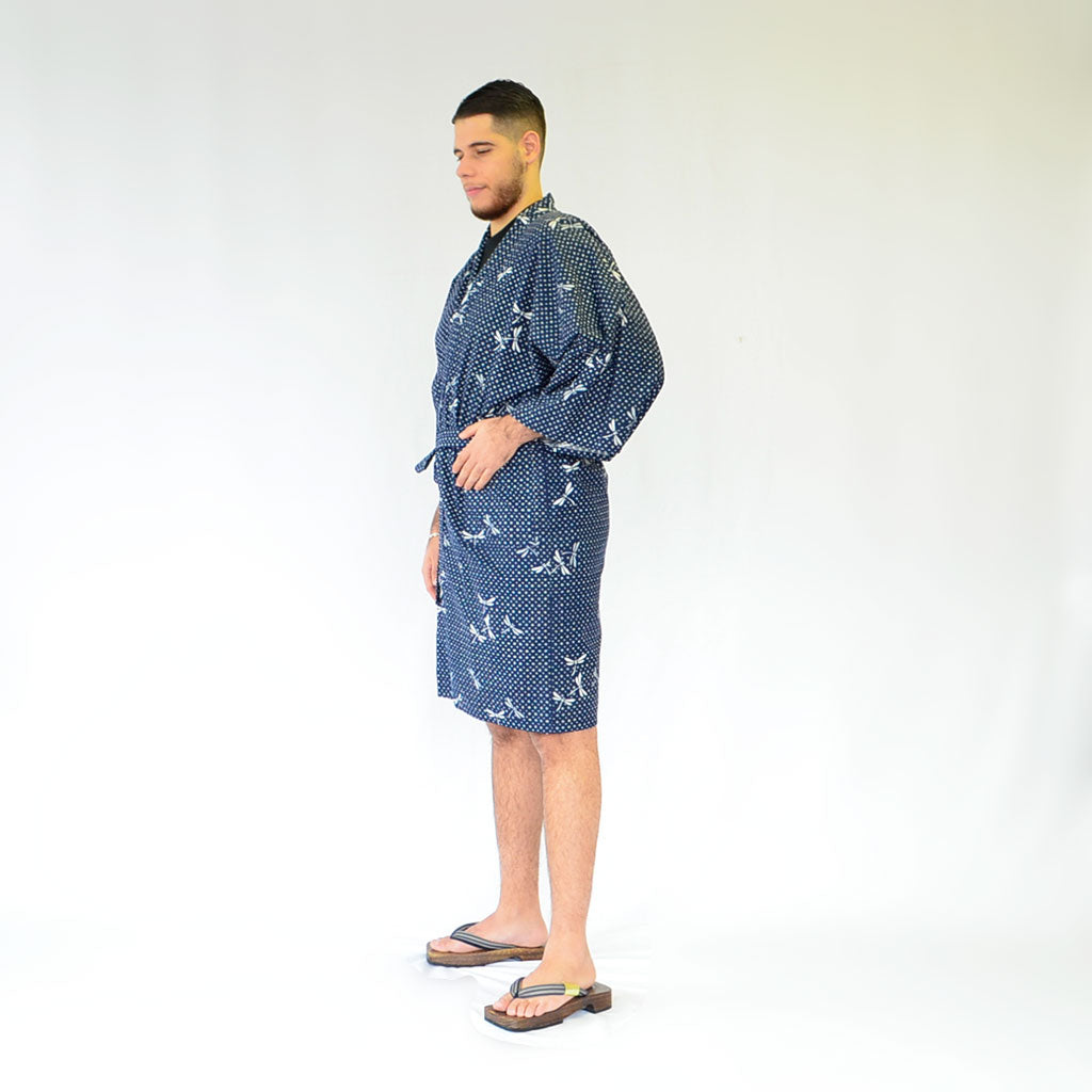 Japanese Yukata Unisex Cotton Knee-length "Dragonfly"