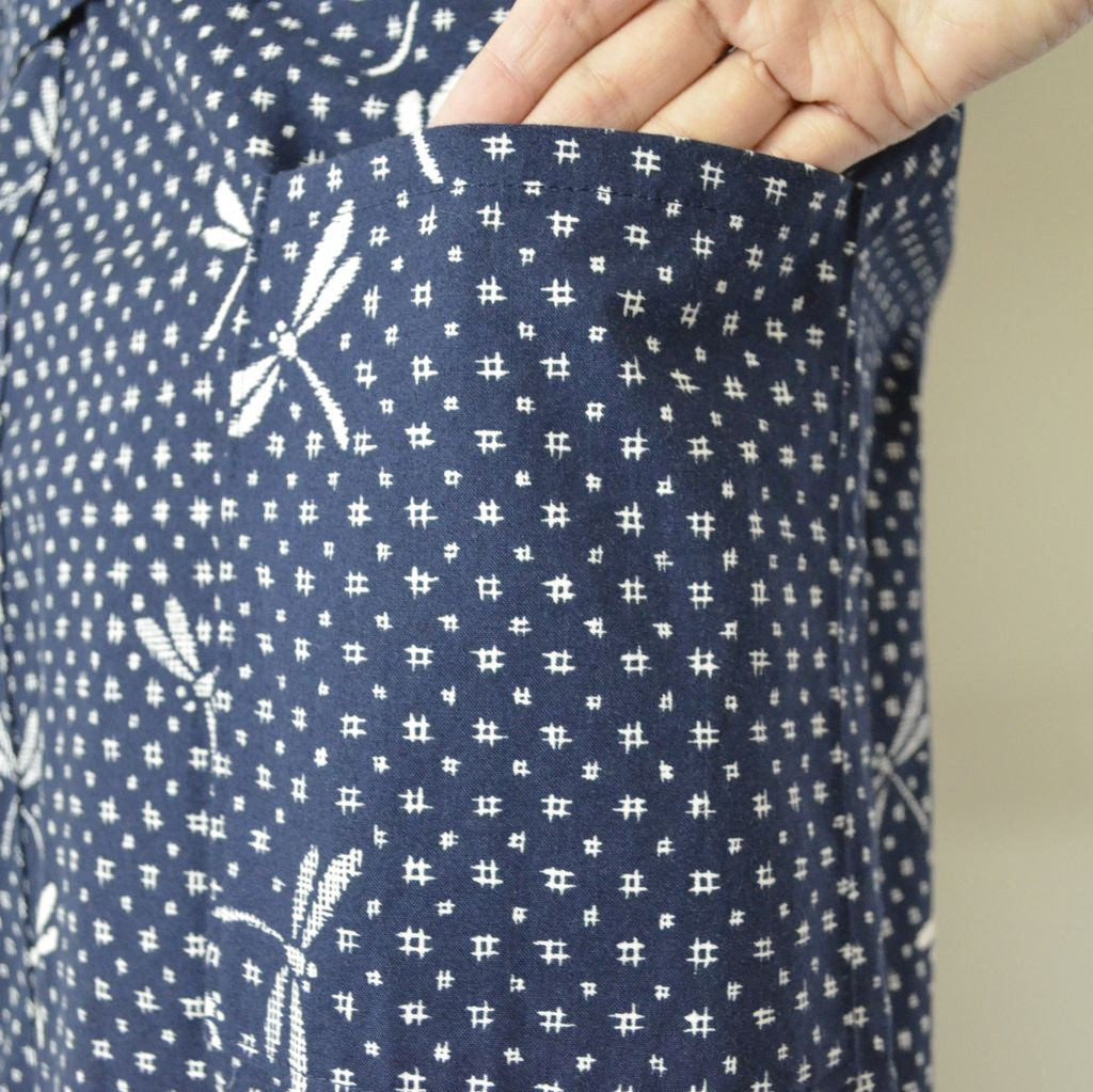 Japanese Yukata Unisex Cotton Knee-length "Dragonfly"