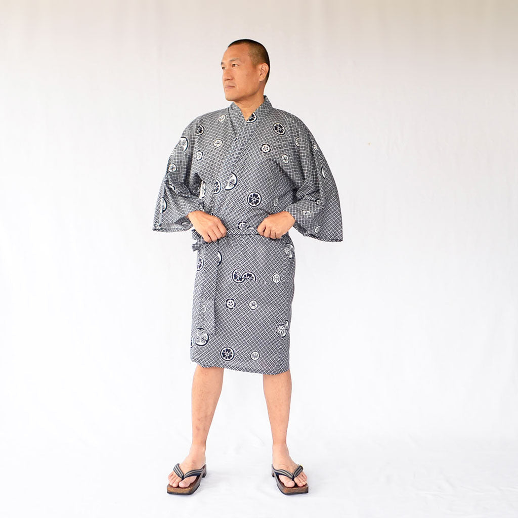 Japanese Yukata Unisex Cotton Knee-length "Crest"