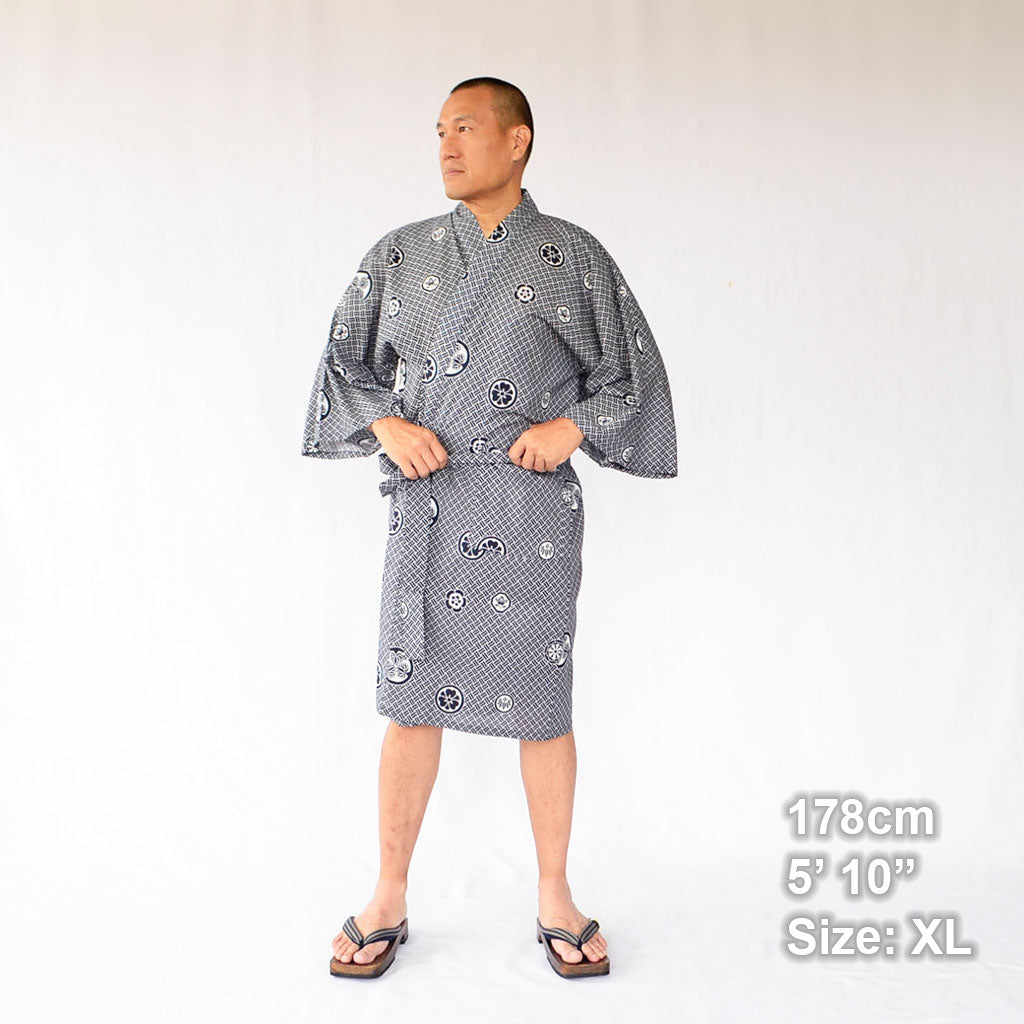 Japanese Yukata Unisex Cotton Knee-length "Crest"