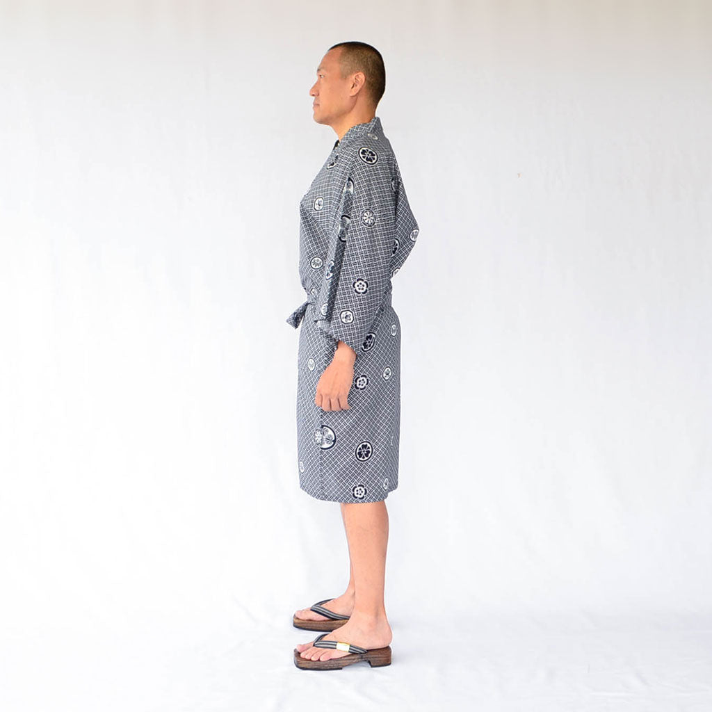 Japanese Yukata Unisex Cotton Knee-length "Crest"