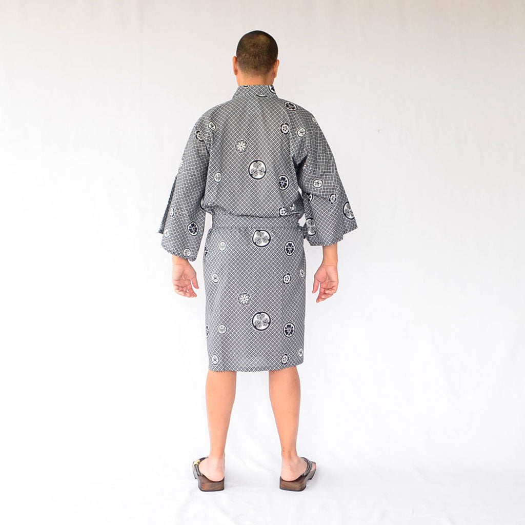 Japanese Yukata Unisex Cotton Knee-length "Crest"