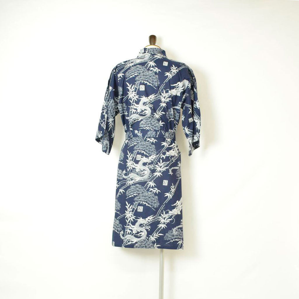 Japanese Yukata Unisex Cotton Knee-length "Pine Bamboo and Dragon"