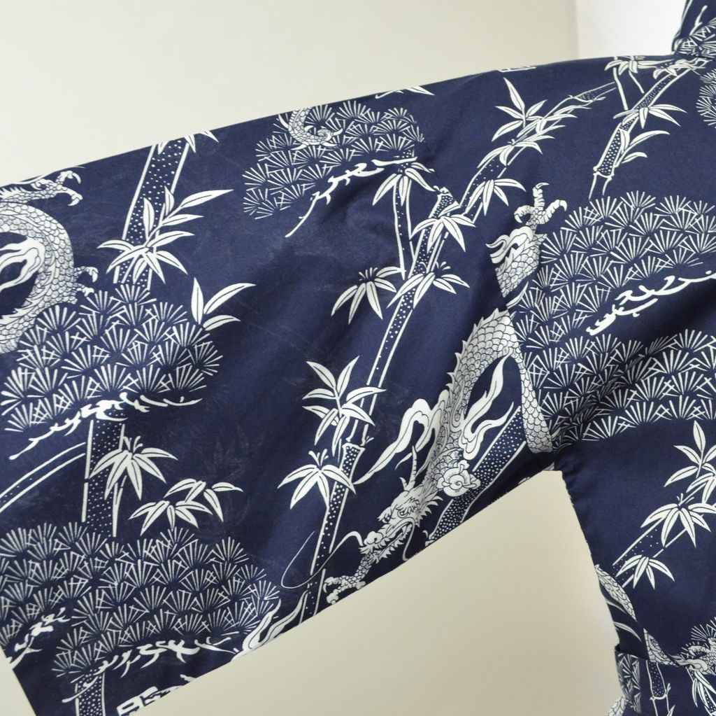 Japanese Yukata Unisex Cotton Knee-length "Pine Bamboo and Dragon"
