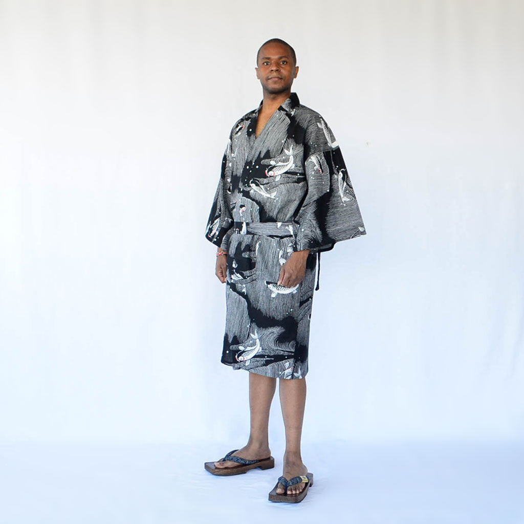 Japanese Yukata Unisex Cotton Knee-length "Carp"