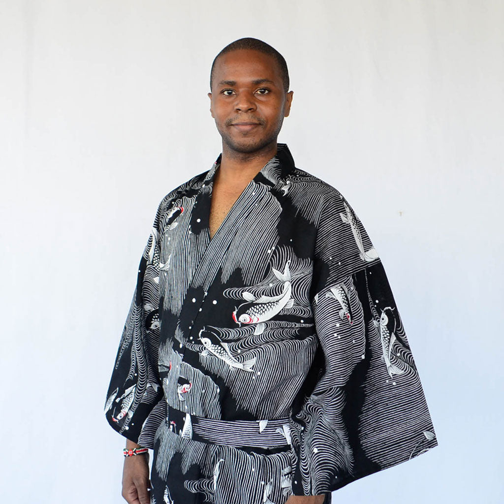 Japanese Yukata Unisex Cotton Knee-length "Carp"