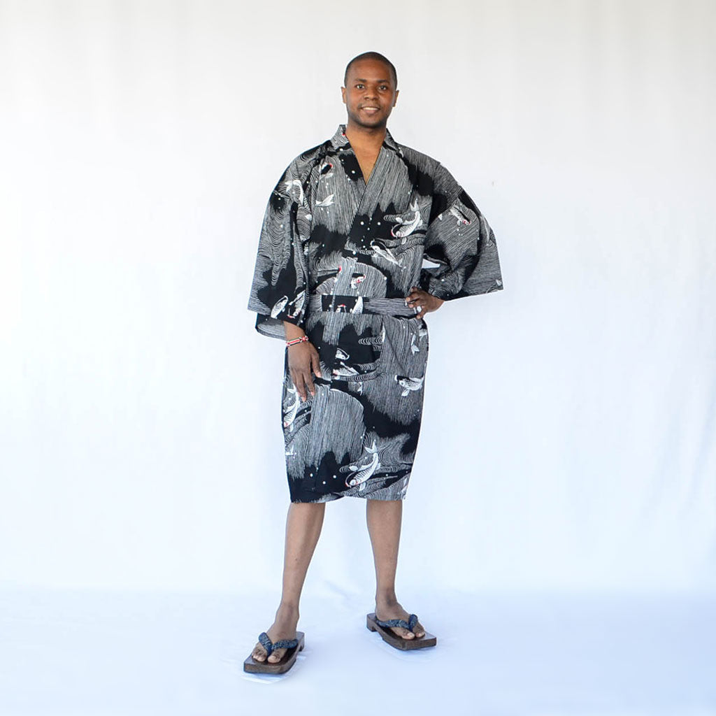 Japanese Yukata Unisex Cotton Knee-length "Carp"