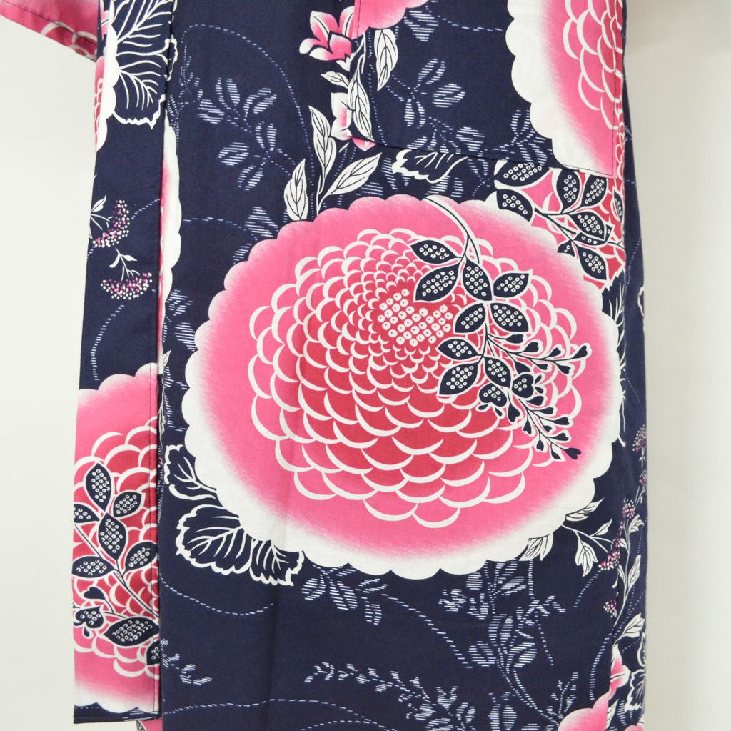 Japanese Yukata Women's Cotton Knee-length "Peony and Chrysanthemum"