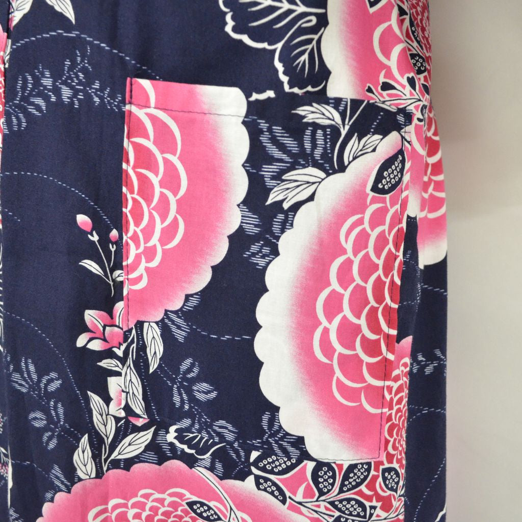 Japanese Yukata Women's Cotton Knee-length "Peony and Chrysanthemum"