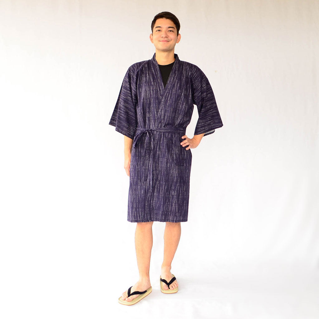 Japanese Yukata Unisex Cotton Knee-length "Kasuri"