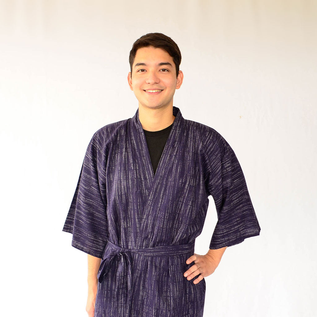 Japanese Yukata Unisex Cotton Knee-length "Kasuri"