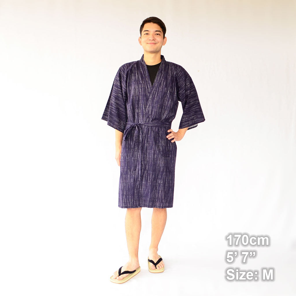Japanese Yukata Unisex Cotton Knee-length "Kasuri"