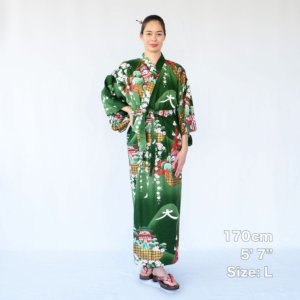 Japanese Colorful Yukata Women's Cotton "Mt. Daimonji"