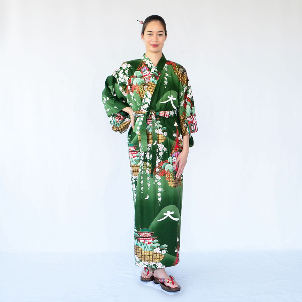 Japanese Colorful Yukata Women's Cotton "Mt. Daimonji"