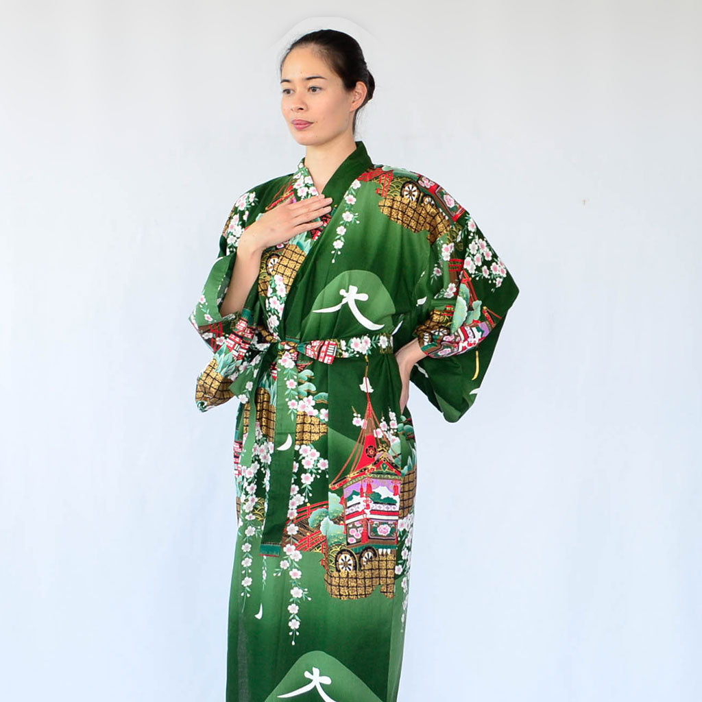 Japanese Colorful Yukata Women's Cotton "Mt. Daimonji"