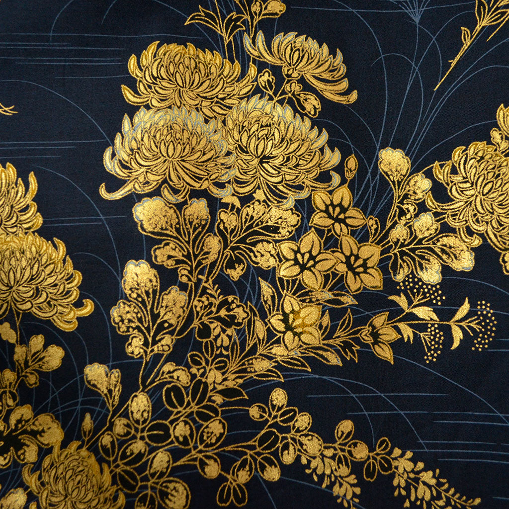 Japanese Colorful Yukata Women's Cotton "Golden Crane"