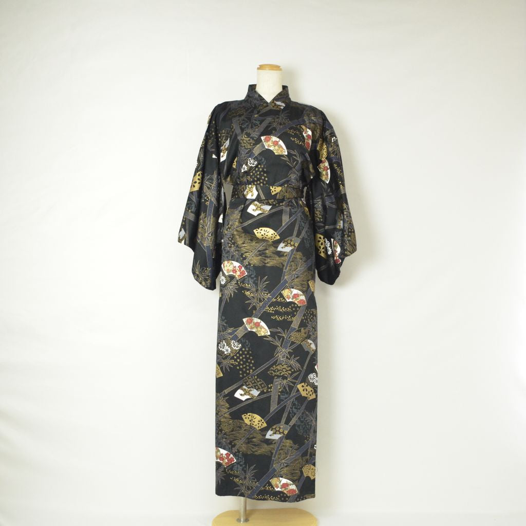 Japanese Kimono Women's Cotton "Bamboo & Fan"