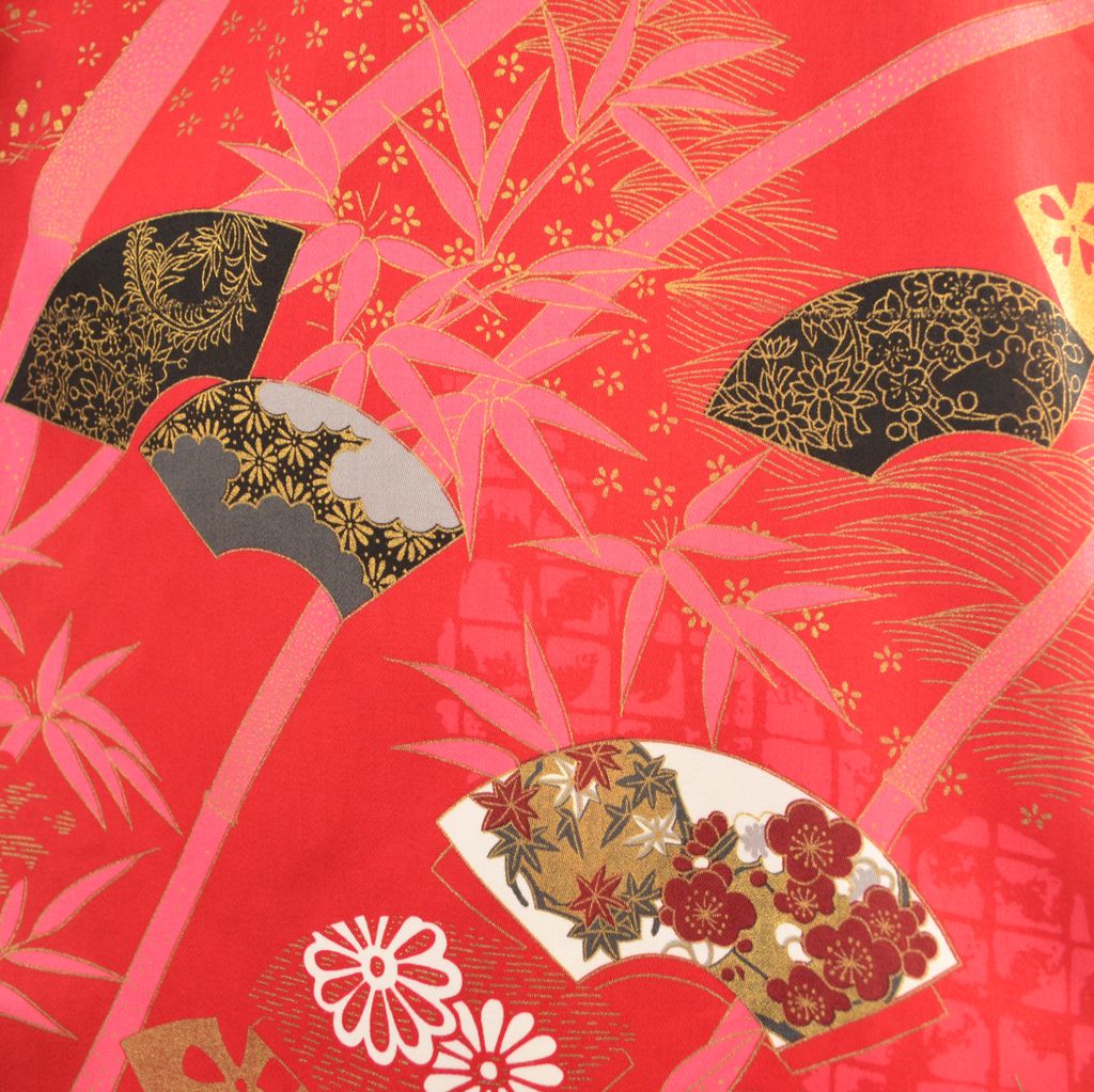 Japanese Kimono Women's Cotton "Bamboo & Fan"