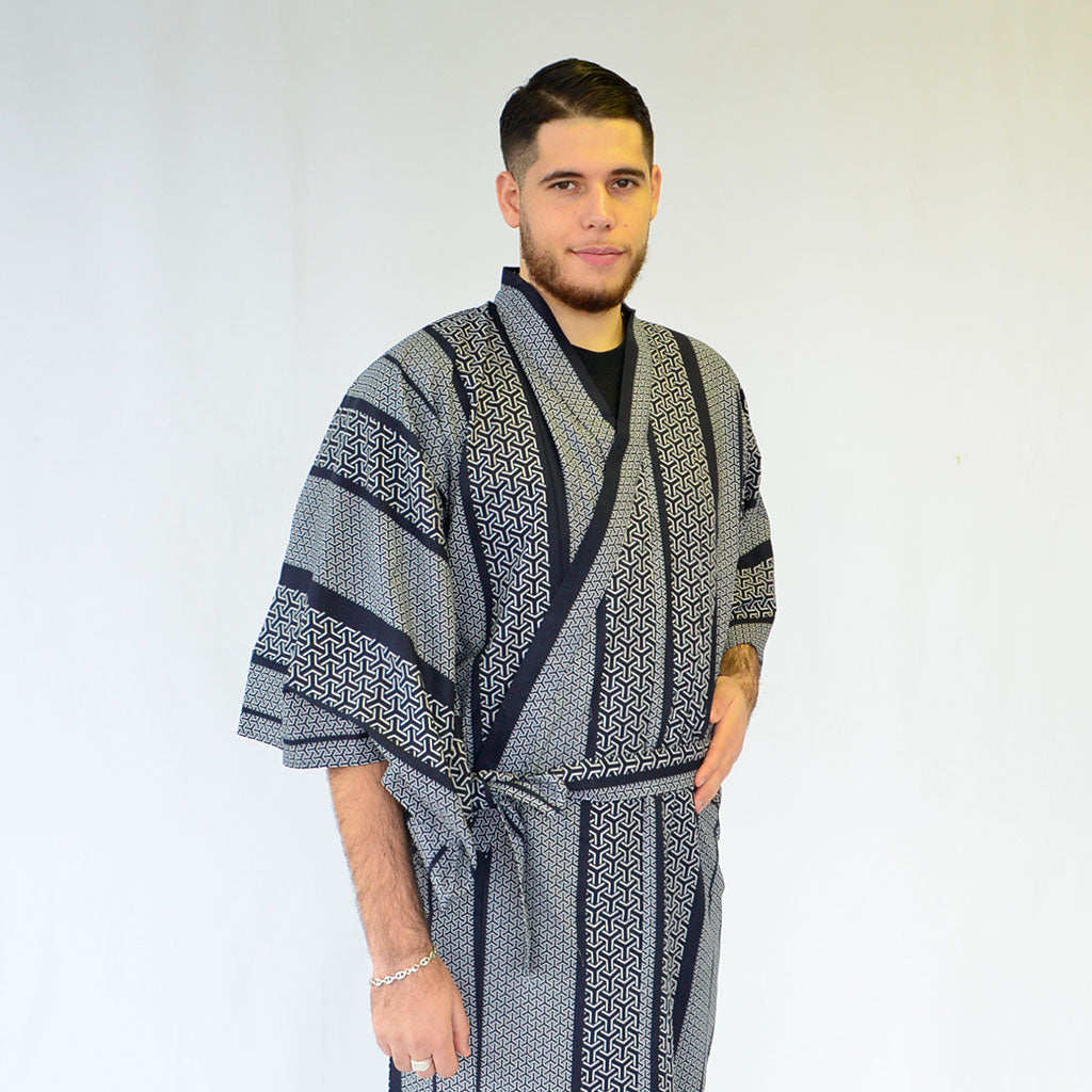 Japanese Yukata Men’s Cotton "Hexagonal Pattern"